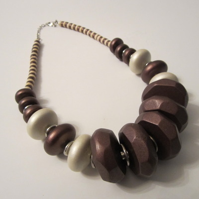 New boho bronze & opal chunky necklace and earring set