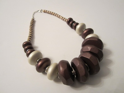 New boho bronze & opal chunky necklace and earring set