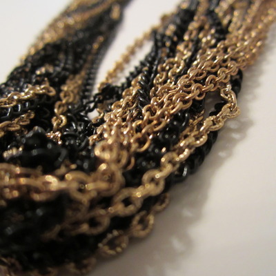 New black & gold chain necklace and earring set