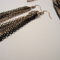 NEW Black & Gold Chain Necklace and Earring Set - Thumbnail 1
