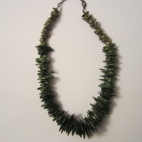 NEW Boho Forest Green BAM BAM Stone Necklace - Thumbnail 2