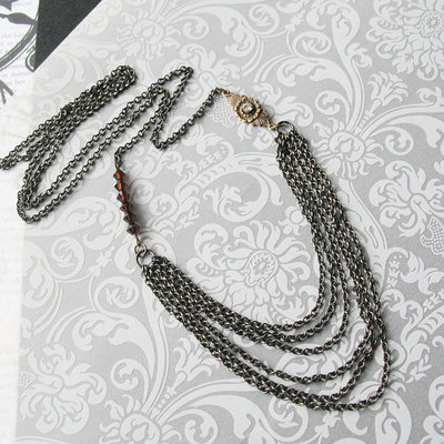 Women's multi chain necklace swarovski statement jewelry for women multi-strand chain necklace