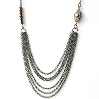 Women's Multi Chain Necklace Swarovski Statement Jewelry For Women Multi-Strand Chain Necklace - Thumbnail 2