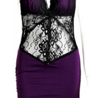 Lace Sexy Hollow Mini Dress - Thumbnail 3