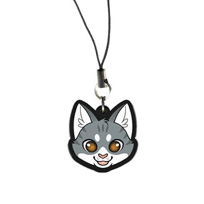Charm strap : grey tabby cat