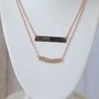 Rose Gold Handstamped Personalized Bar Necklace-3