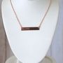 Rose Gold Handstamped Personalized Bar Necklace-2