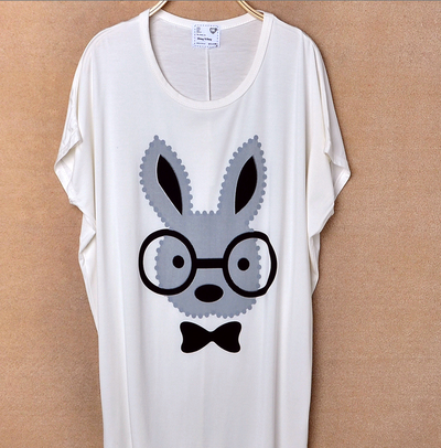 Rabbit O Neck Batwing Shirt