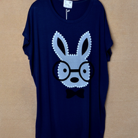 Rabbit O Neck Batwing Shirt - Thumbnail 3