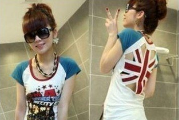 UK Flag Hollow Back Shirt 