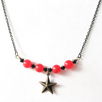 Red and Black Star Necklace - Thumbnail 2