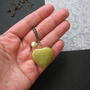Long Heart Necklace. Jade Heart Stone Bead.-2