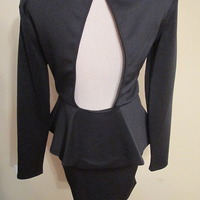 NEW Sexy Peplum Open Back Dress - Thumbnail 3