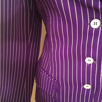 Vintage Purple Striped Blazer/Jacket - Thumbnail 1