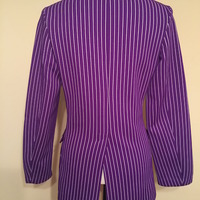 Vintage Purple Striped Blazer/Jacket - Thumbnail 2