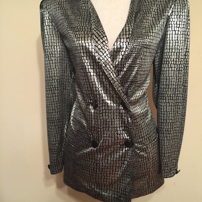 Vintage silver & black blazer jacket