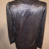 Vintage Silver & Black Blazer Jacket - Thumbnail 3