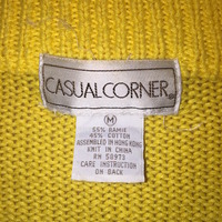 Vintage Yellow Knit Sweater with Gold Buttons - Thumbnail 1