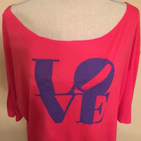 RUE 21 "LOVE" Off the Shoulder Cropped Shirt - Thumbnail 1