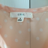 EDGE Pink Polka Dot Front Tie Sheer Shirt - Thumbnail 2