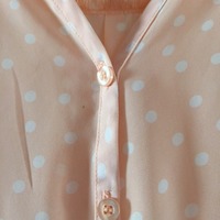 EDGE Pink Polka Dot Front Tie Sheer Shirt - Thumbnail 4