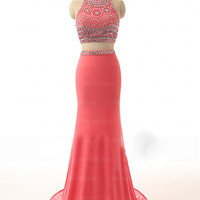 pink prom dress, long prom dress, Split prom dress, 2018 prom dress, dresses for prom, BD14188 - Thumbnail 1