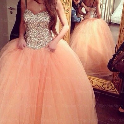 Long prom dress, champagne prom dress, a-line prom dress, tulle prom dresses, party prom dress, bd14192