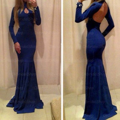 Blue prom dress, long prom dress, sexy prom dress, mermaid prom dress, custom prom dress, bd14198
