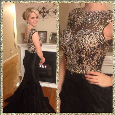 black prom dress, long prom dress, sexy prom dress, backless prom dress, mermaid prom dress, BD14213