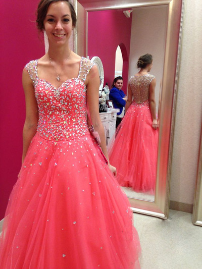 pink prom dress, long prom dress, A-line prom dress, 2018 prom dress, dresses for prom, BD14220