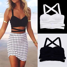 Women padded bra tank tops bustier bra vest crop top 
