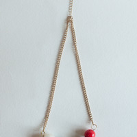 Multi Color Pendant Necklace, Initial Fashion Pendant Necklace, Multi Colored Stone Statement Necklace, Little Girl Pendant Necklace, NL0783 - Thumbnail 2