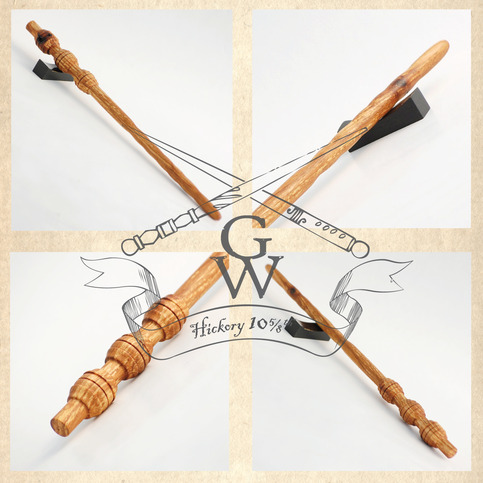 Spalted Hickory wand 10 5/8th