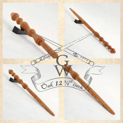 Oak wand 12 3/8th inch