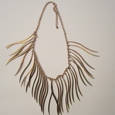 New waves of gold  fringe necklace