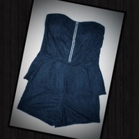 Strapless Lace Romper - Thumbnail 1