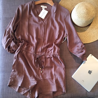 Long Sleeve Romper in Olive 
