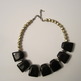 NEW Black Stone and Gold Dome Necklace-1