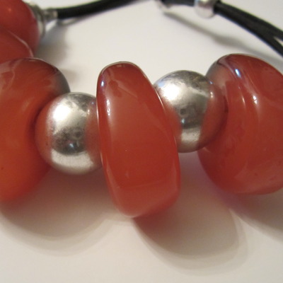 New burnt orange tribal chunky necklace