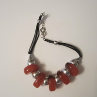 NEW Burnt Orange Tribal Chunky Necklace - Thumbnail 1