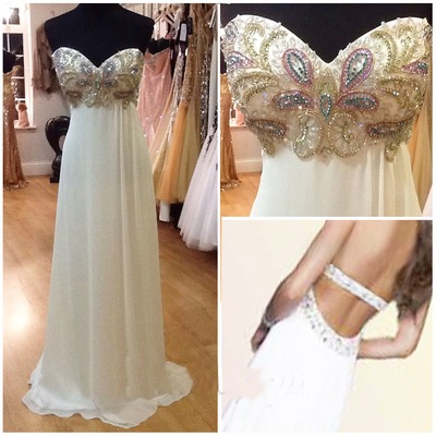 White prom dress, long prom dress, custom prom dress, chiffon prom dress, sexy prom dress, bd14342