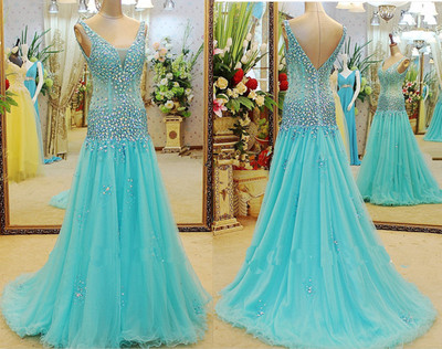 blue prom dress, long prom dress, cheap prom dress, newest prom dress, mermaid prom dress, BD14352