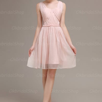 Short bridesmaid dress, pink bridesmaid dress, cheap bridesmaid dress, chiffon bridesmaid dress, short prom dress, bd14362