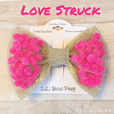 Love struck pompom bow