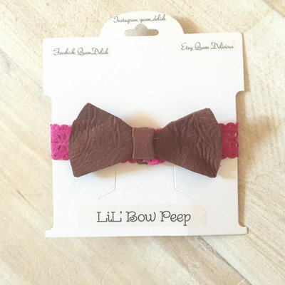 Leather bow headband
