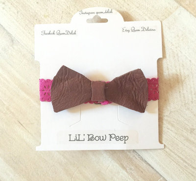 Leather Bow Headband