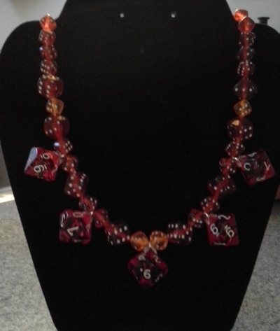 Fireball dice necklace