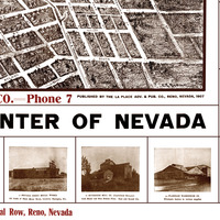 Reno, Nevada in 1907 - Bird's Eye View, Map, Aerial, Panorama, Vintage, Antique, Fine Art, Wall art - Thumbnail 2