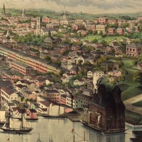 Oswego, New York in 1855 - Bird's Eye View Map, Aerial, Panorama, Vintage, Antique, Reproduction, Giclée, Framable, Fine Art, Wall art - Thumbnail 4