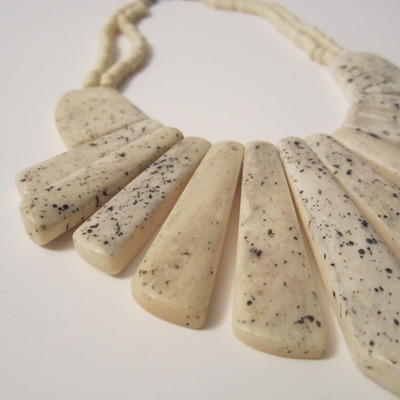 New cookies & creme speckled tribal necklace. imported